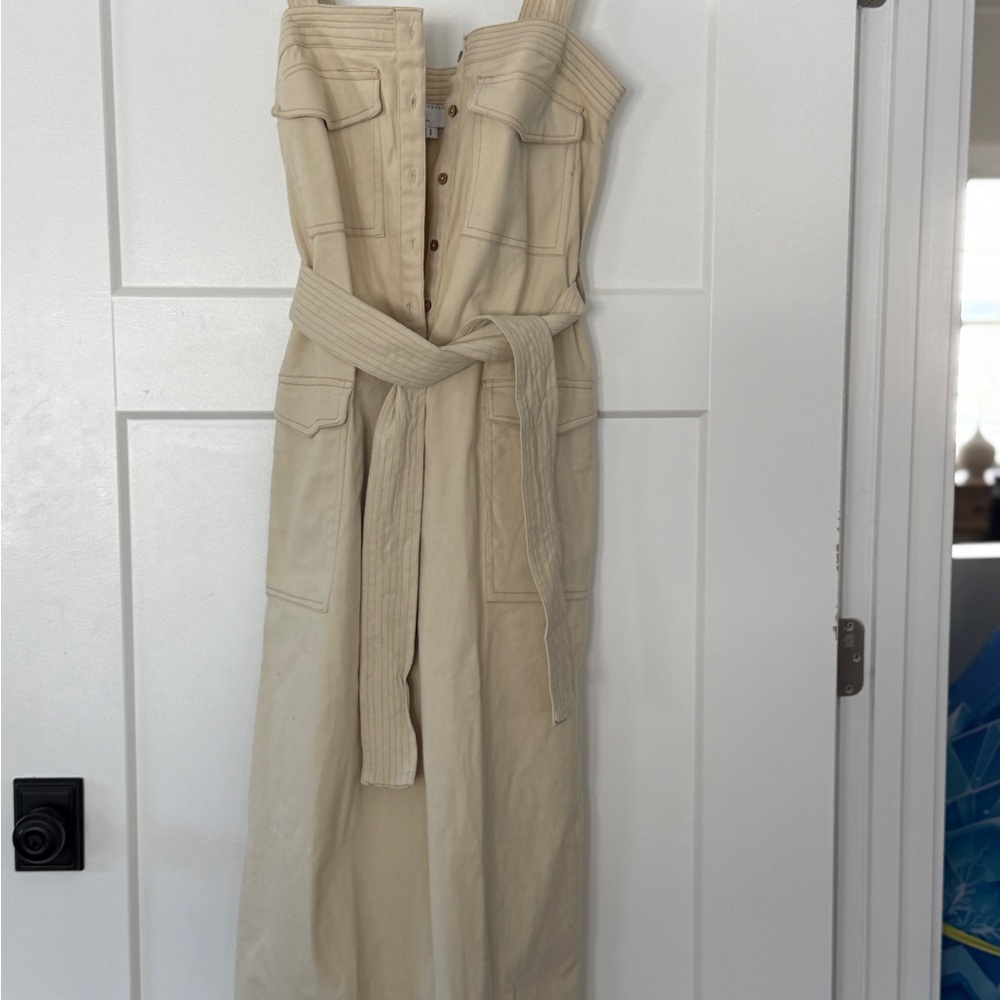 ASOS Beige Wide Leg Jumpsuit